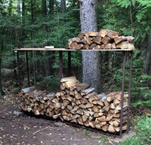 firewood frame in progress