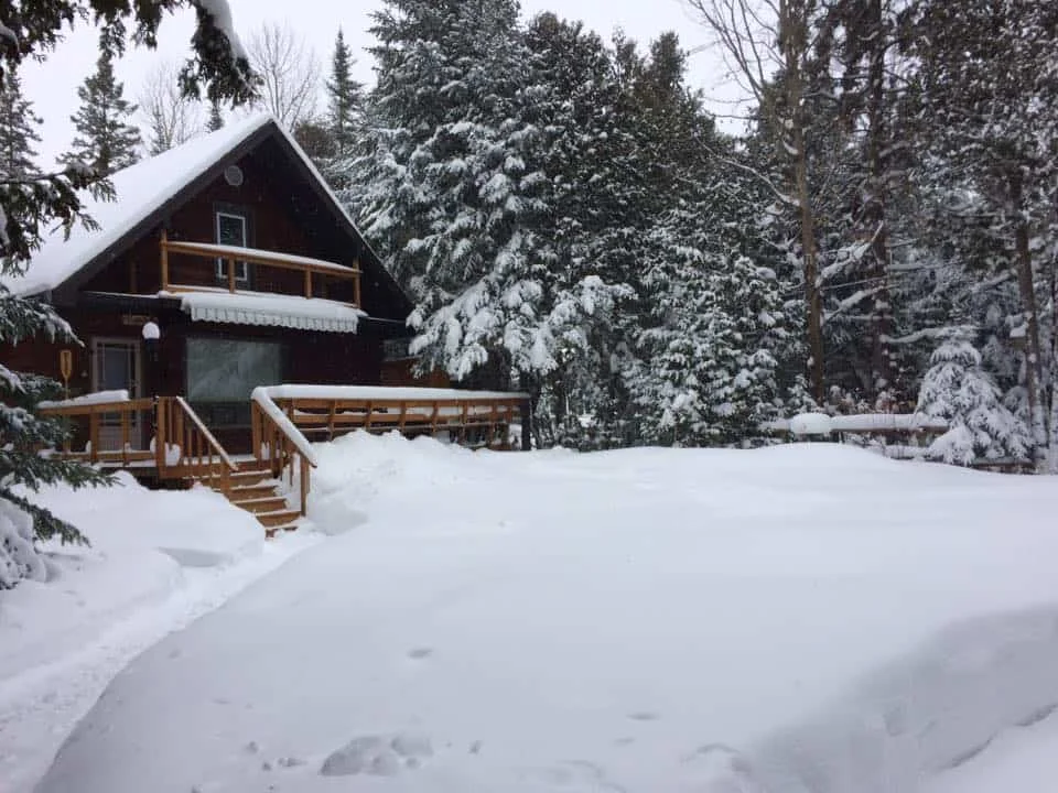 shoveling at the cottage